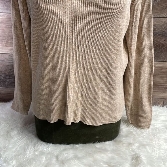 Kim Rogers Ladies Turtle Neck Long Sleeve Pullover Top, Size XL, Tan - Picture 3 of 6